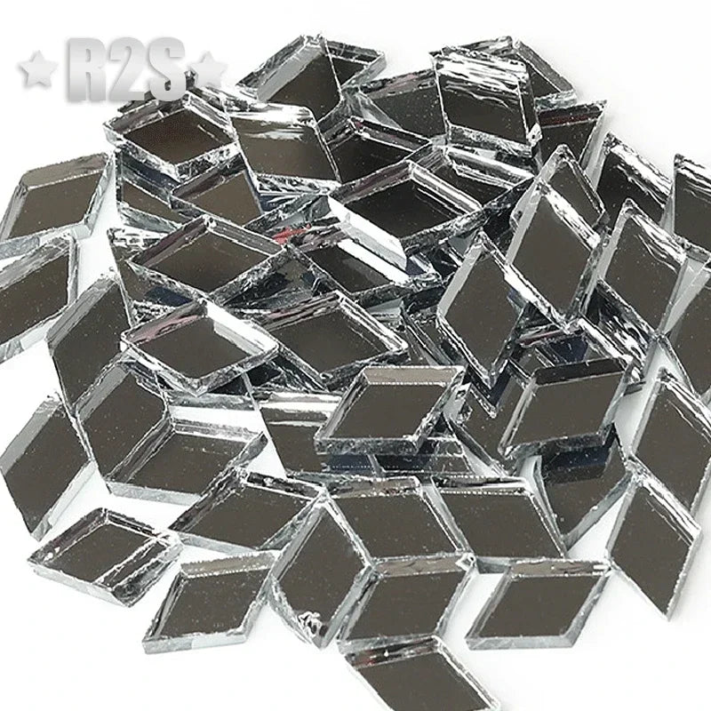 100g Glass Mirror Mosaic Tiles Bulk Diamond Shape DIY Craft Handcrafted Accessory Home Wall Artwork Decor Supplies arte