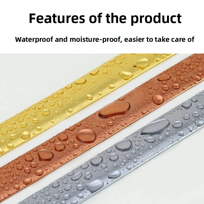 PVC Self-adhesive Decorative Tape Gold Background Wall Inner Corner Decor Strip Furniture Table Edge Anti-collision Bumper Tape