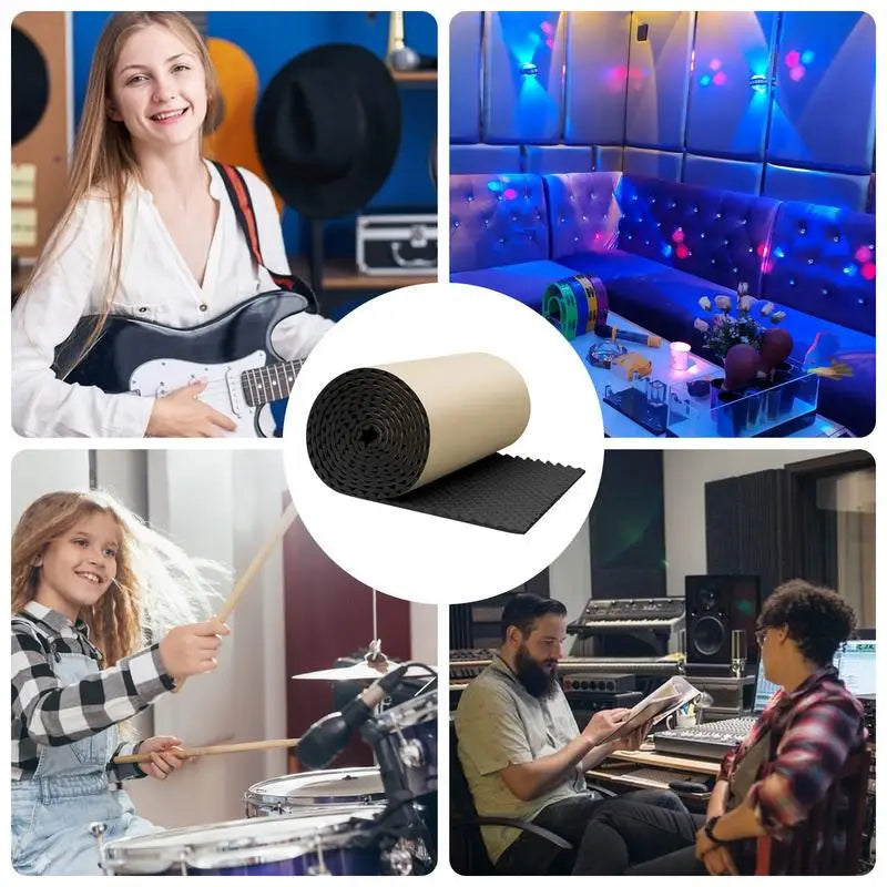 1Pc 50x200cm Acoustic Foam Self-adhesive Egg Sound Insulation Panels High Density for recording studio ktv wall silencer