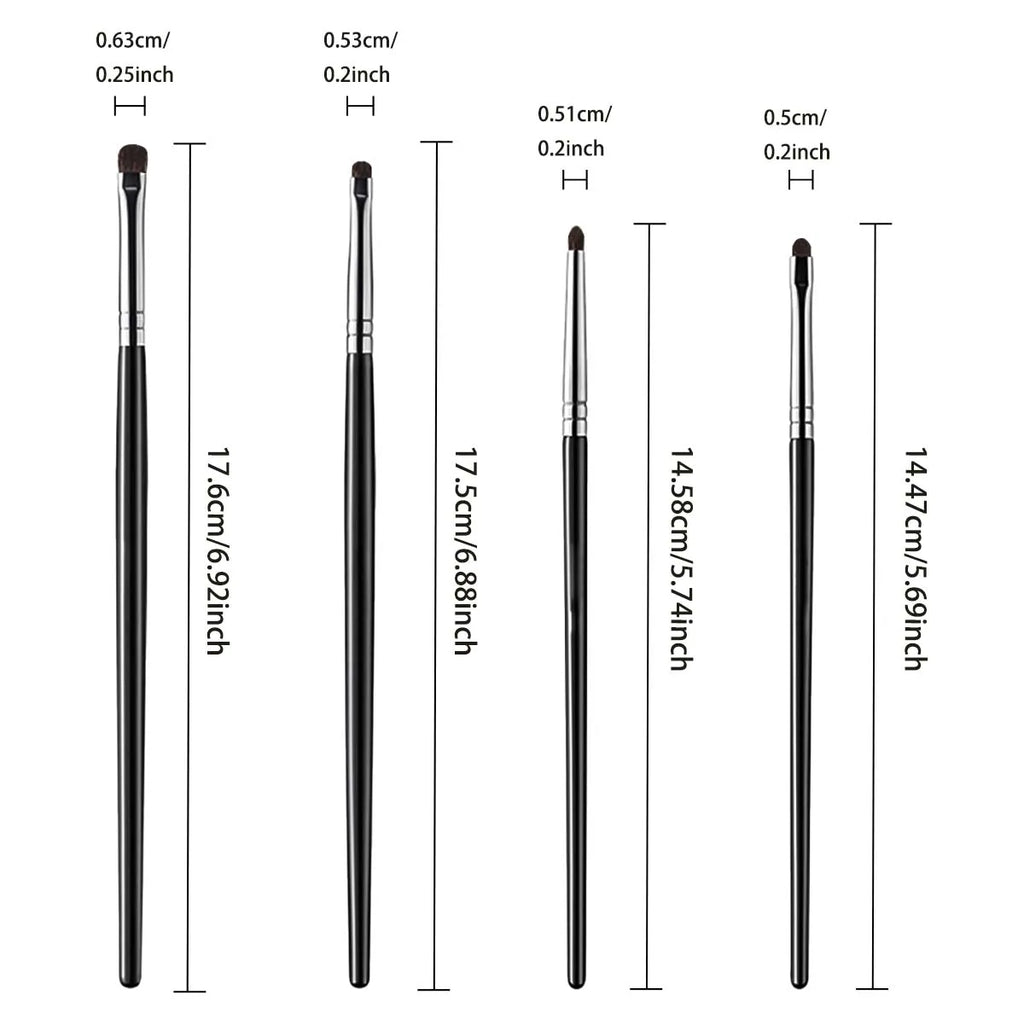4Pcs Eye Detail Brushes Set, Eyeshadow Brushes, Undereye Smudge Brushes, Soft Eyeliner Brush, Perfect Eye Makeup Tools