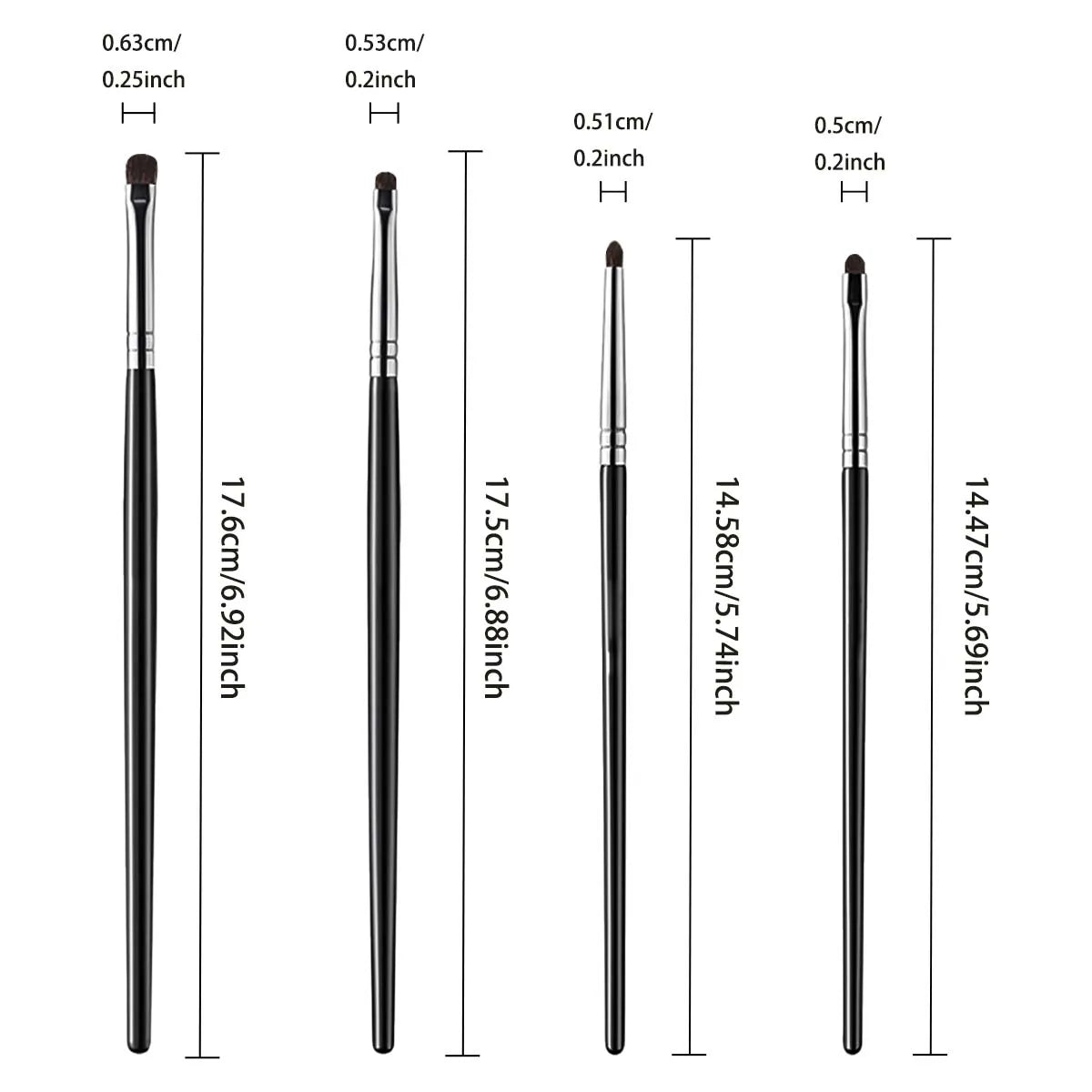 4Pcs Eye Detail Brushes Set, Eyeshadow Brushes, Undereye Smudge Brushes, Soft Eyeliner Brush, Perfect Eye Makeup Tools