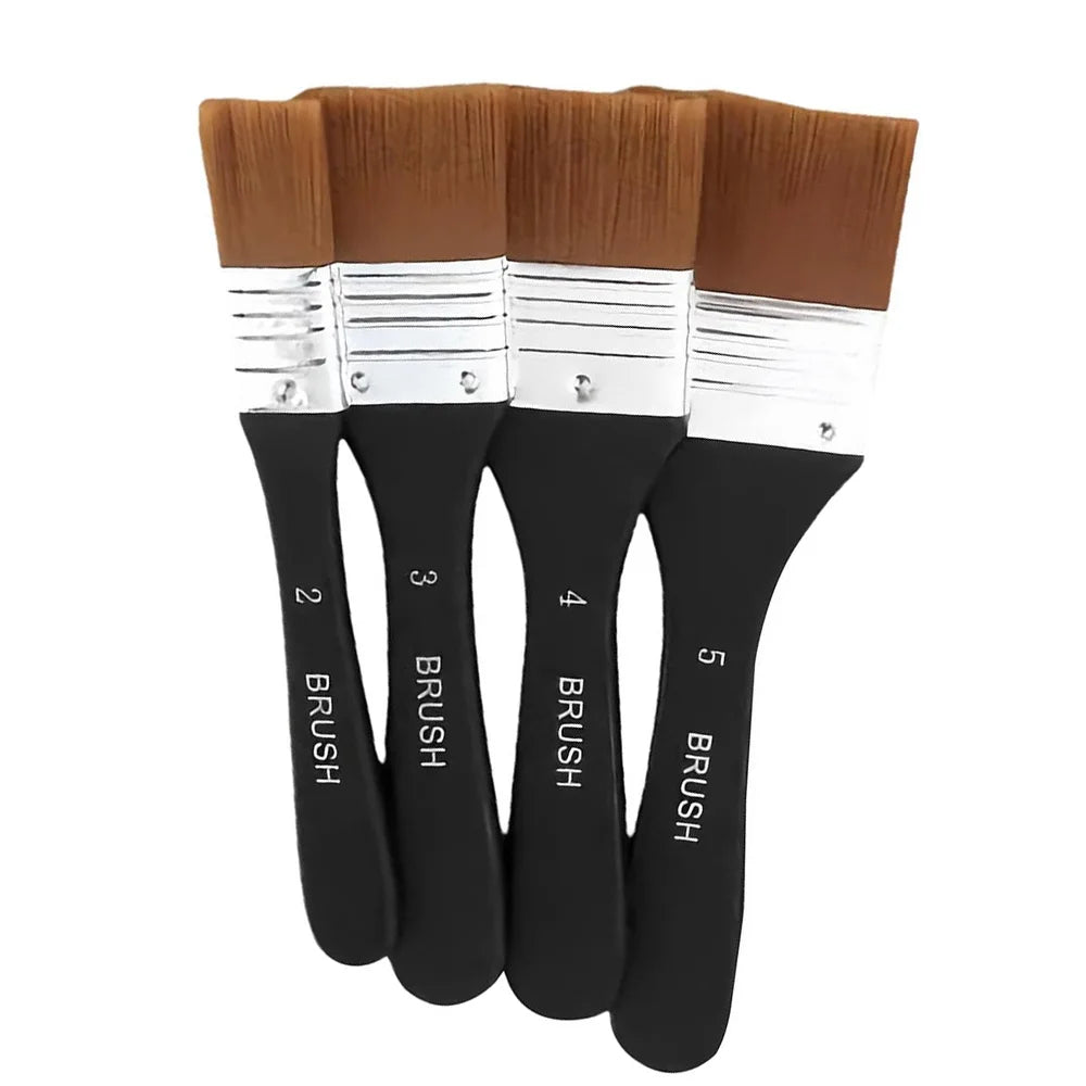 Paint Brush, Flat Bright Paint Brushes Craft Basecoating Paint Brushes with Wooden Handle for Acrylic, Oil, Watercolorercolor