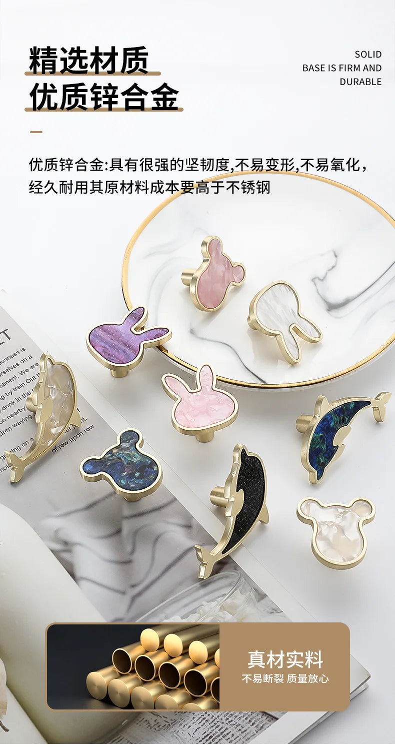 Modern Cupboard Drawer Knobs Wardrobe Furniture Single Hole Door Handle Simple Personality Children's Room Bedside Table Knobs