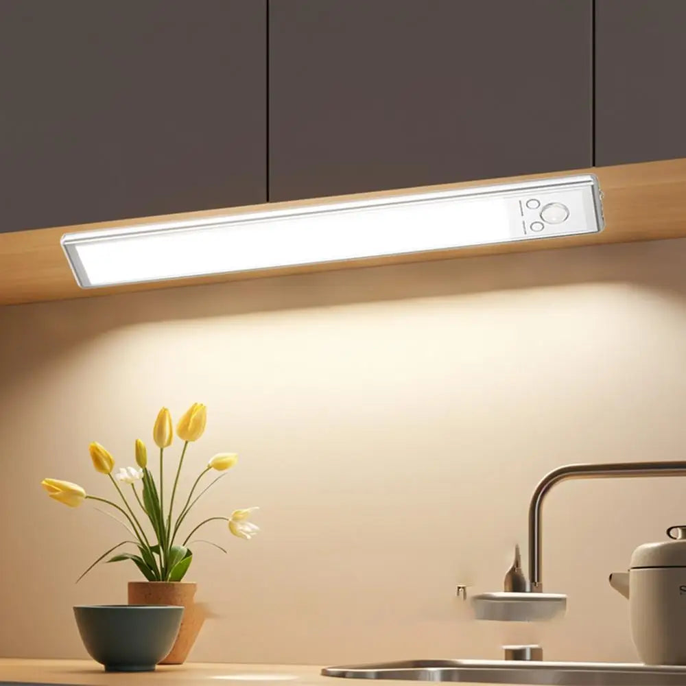 Under Cabinet Lighting Motion Sensor Closet Lamp 2200mAh USB Rechargeable Closet Lights Adhesive 3 Levels Dimmable Under Counter