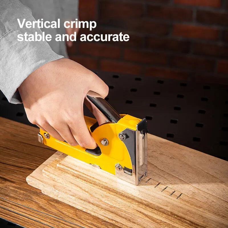 Deli 3 In 1 Stapler Nail Gun Staple Heavy Duty Furniture Tool For Wood Stainless Steel Metal Carpentry Hand Tool For Home/DIY