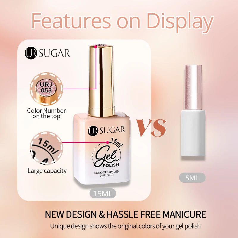UR SUGAR 6 Colors Jelly Nude Pink Gel Nail Polish Spring Summer Fall Winter Semi Permanent Soak Off UV&LED Gel Nail Art Varnish