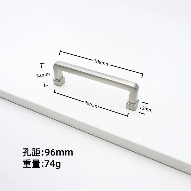 Nickel Brushed Kitchen Cabinet Pulls Silver Wardrobe Drawer Handles Zinc Alloy Single Hole Knobs Modern Furniture Door Handles