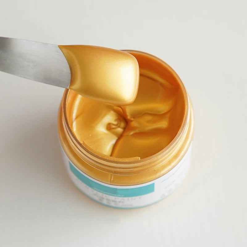 80ml Golden Paint Metal Acrylic Paint Waterproof Pigment Hand Painted Wall Painting Art Pearlescent Pigment Statue Colouring