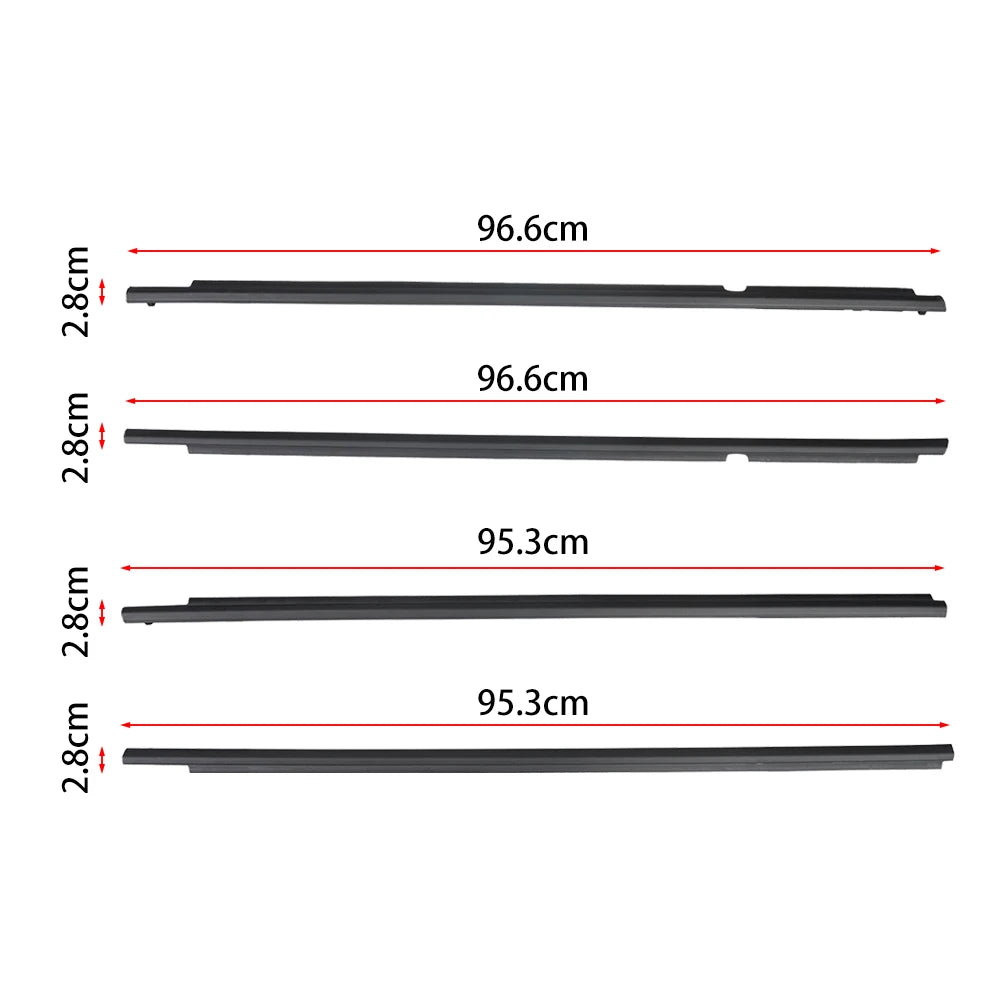7573012300 7571002210 4Pcs Window Weatherstrip Rear Door Moulding Trim Seal Belt Sealing Strips For Toyota Corolla 2009-2012