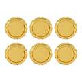 6PCS Gold/Silver Serving Tray Round Metal Snack Plate Restaurant Tray Plate Jewelry Display Tray for Birthday Wedding Banquet