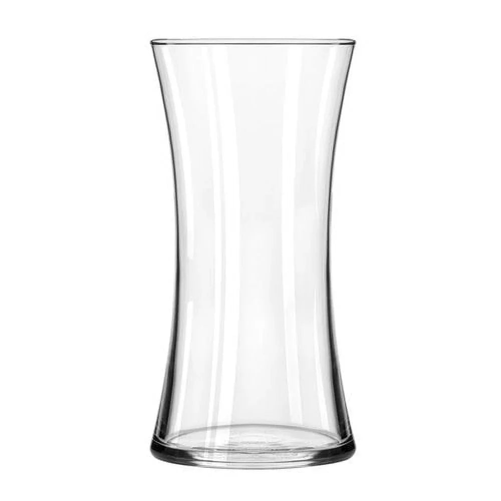 Clear Glass 8 Inch Floral Vase 2 Pack Elegant Design Sturdy Base Home Office Tabletop Decoration
