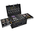 Barber Case with Sliding Tray, Profesional Barbers Briefcase Tool Case for Clippers and Hair Scissors Supplies Travel Suitcase