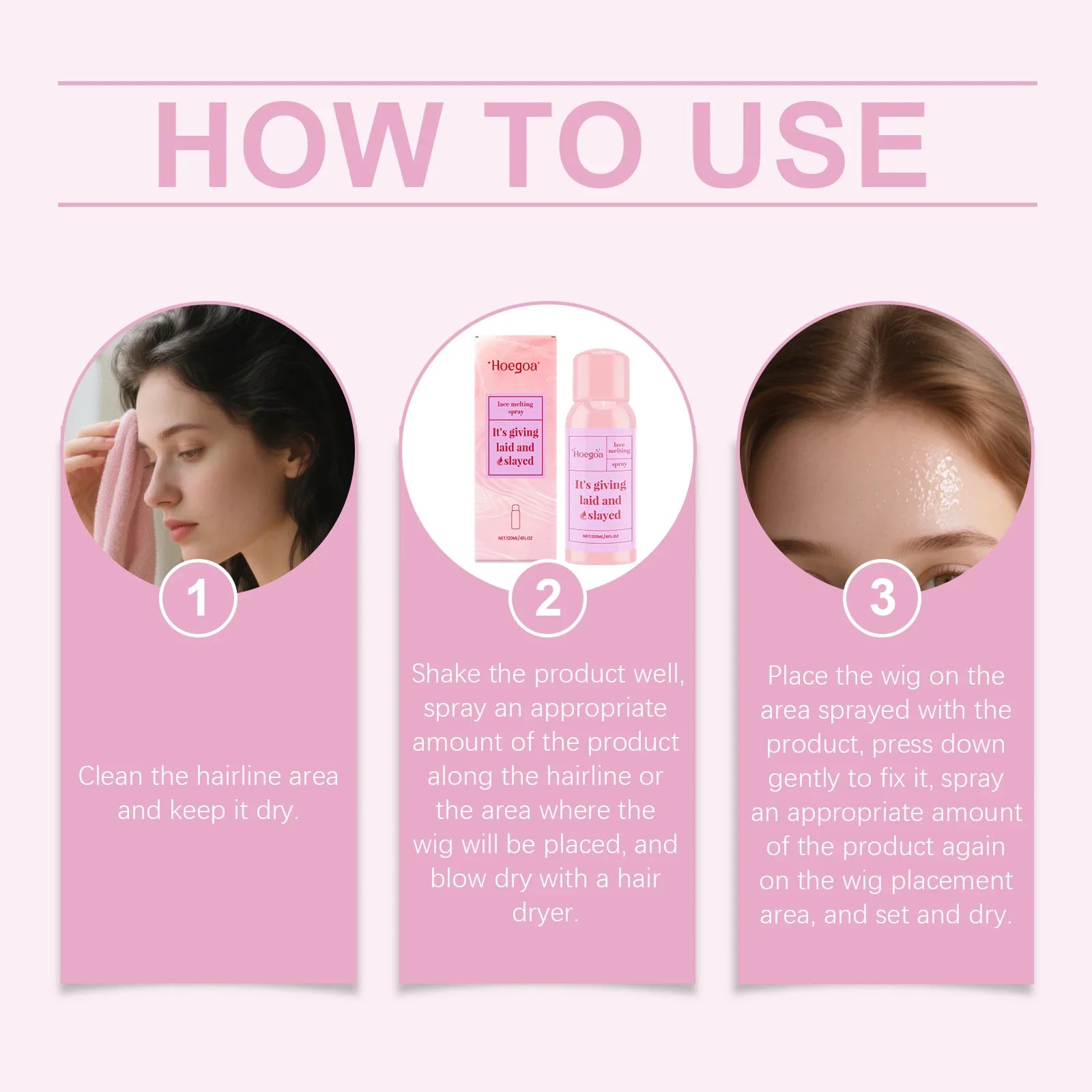 Wig Adhesive Spray Water Resistant For Lace Front Wig Gentle Formula Easy Removal Strong Invisible Waterproof Lace Glue Spray
