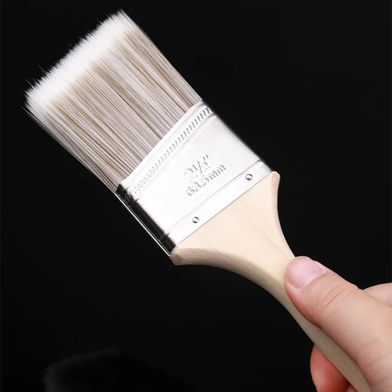 5-Piece Set of Multi-Specification Angled Paint Brushes with Wooden Handles, Soft Bristles for Cleaning and Painting with Latex Paint