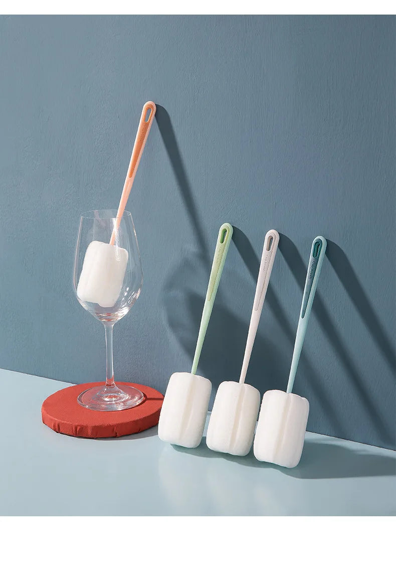 Cup Brush Cup Clean Long Handle Milk Bottle Brush No Dead Angle Remove Tea Stain Sponge Small Brush #2874