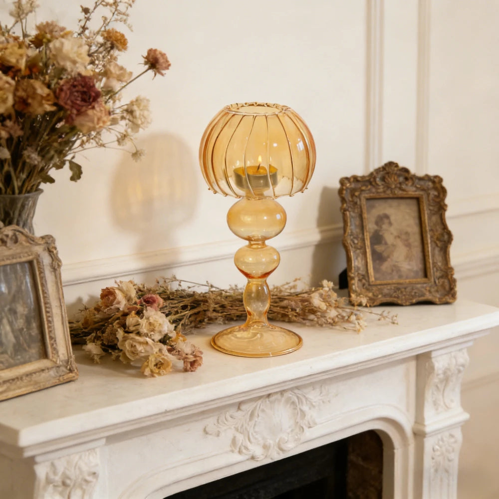 Nordic Style Transparent Glass Candle Holder Romantic Wedding Decoration Modern Candle Holder Home Table Centerpiece Decor