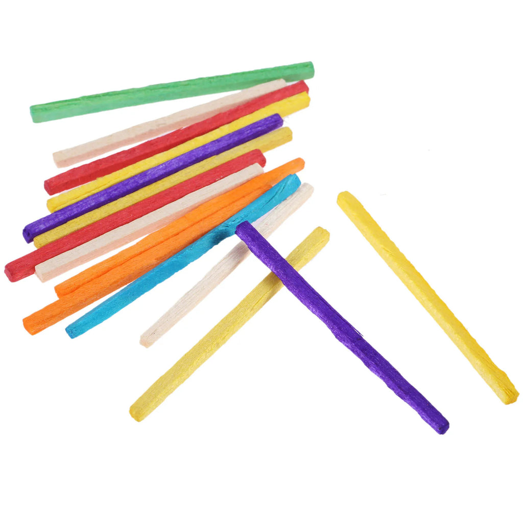 200pcs/set Wood Sticks Match Rods Colorful 3D Puzzle DIY Craft Kids Mathematics Teaching Aids Educational Learning 4.2cm Length