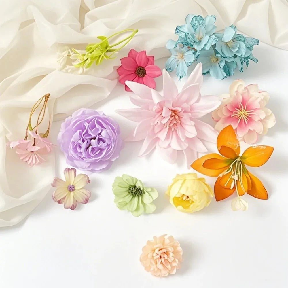 20/52Pcs Random Mix Artificial Flowers Silk Fake Flowers for Home Room Decor DIY 2026 Gifts Accessories Bride Wedding Decor