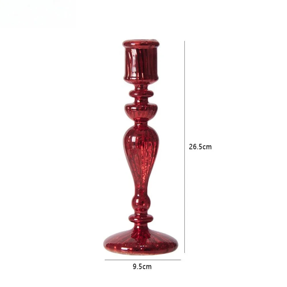 Vintage Glass Candle Holder Romantic Candlelight Dinner Decoration Wedding Table Centerpieces Accessories Home Decoration