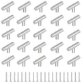 20 Pack Cabinet Knobs Matte Stainless Steel Kitchen Drawer Pulls Single Hole T-Shaped Handles 2 Inch Overall Length