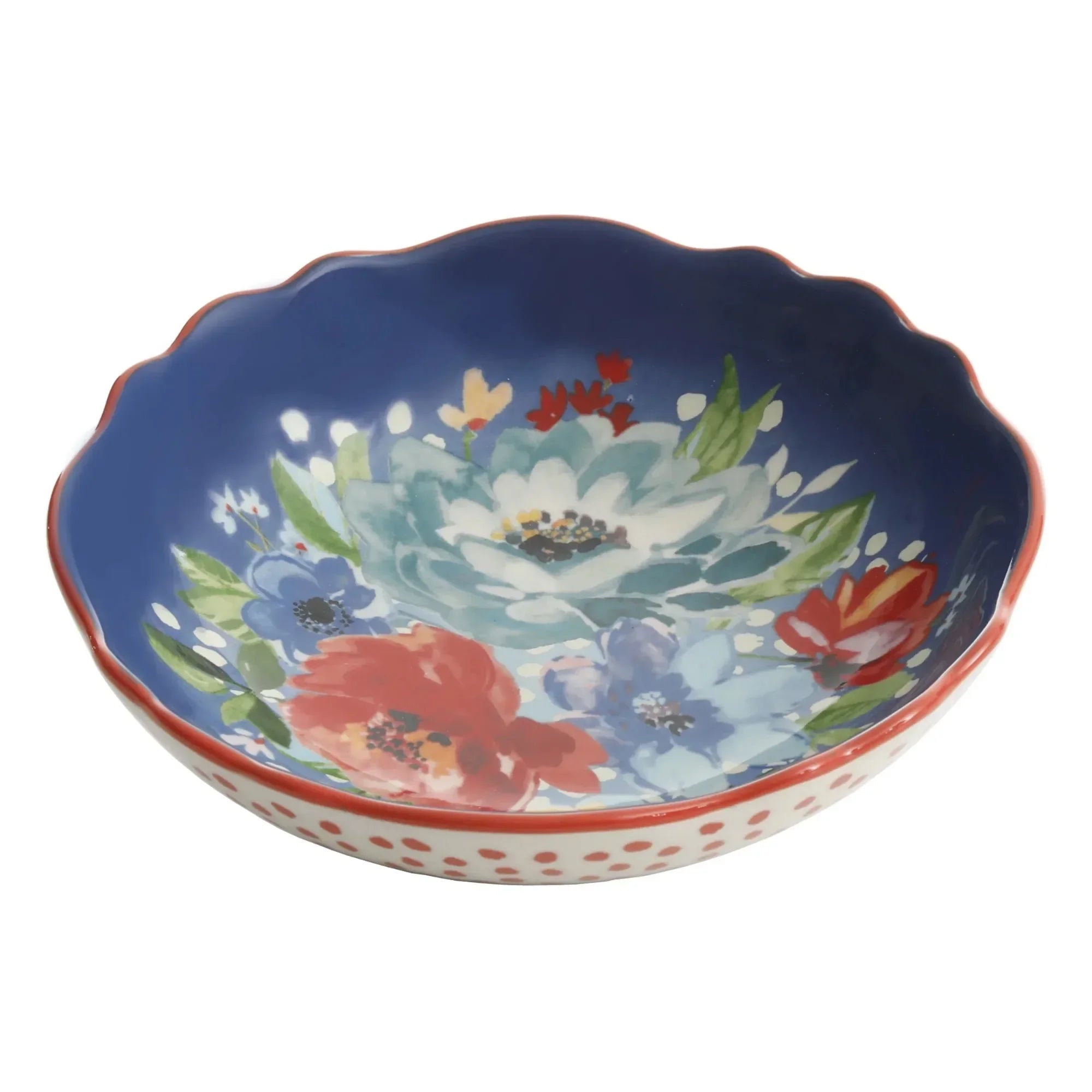 Colorful Melody Pasta Bowls, 7.5" Stoneware Set, Mix & Match, Ideal for Vintage Style Homes