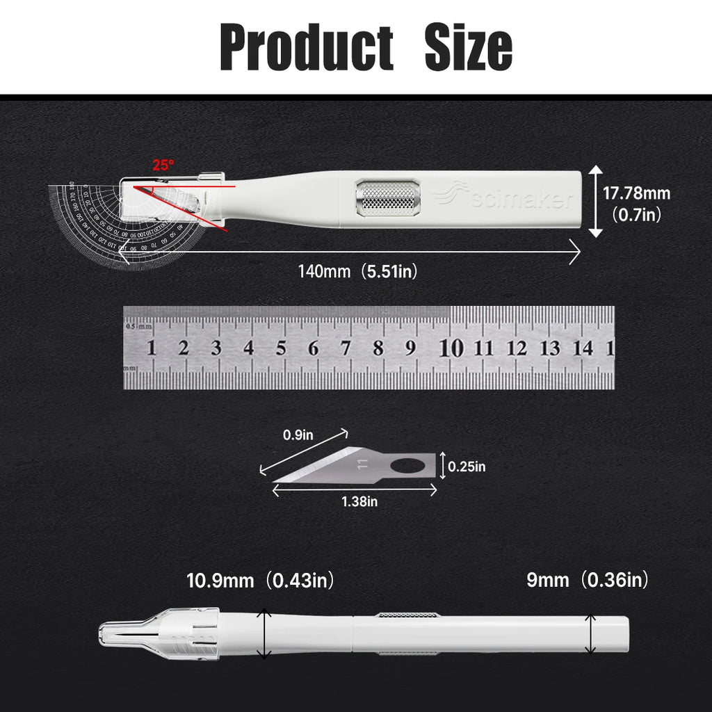 Scimaker  5-Blade Horseshoe Art Knife Precision Cutter for Scrapbook Card Paper Pottery DIY Projects