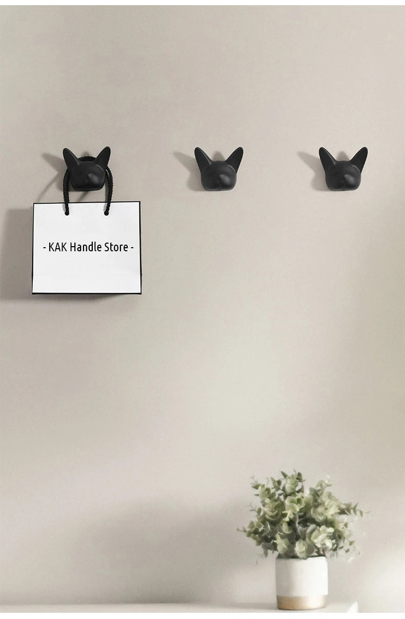 KAK Bulldog Design Wall Hanging Hooks Coat Hook Bag Hat Rack Rackers Zinc Alloy Wall Decorations for Kis Hardware Fittings