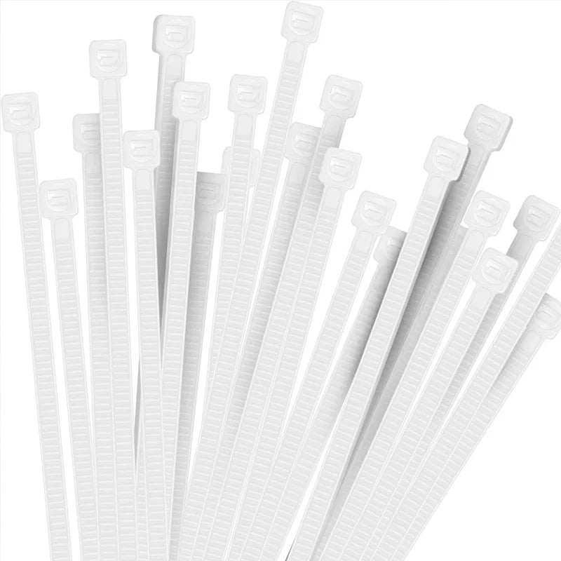 2.8*300mm Nylon Cable Ties - Self-Locking, Heavy-Duty, Smooth Edges, Ideal for Electrical Wiring & Cable Management