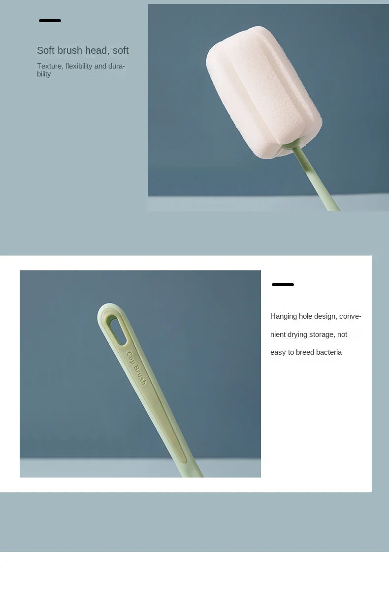 Cup Brush Cup Clean Long Handle Milk Bottle Brush No Dead Angle Remove Tea Stain Sponge Small Brush #2874