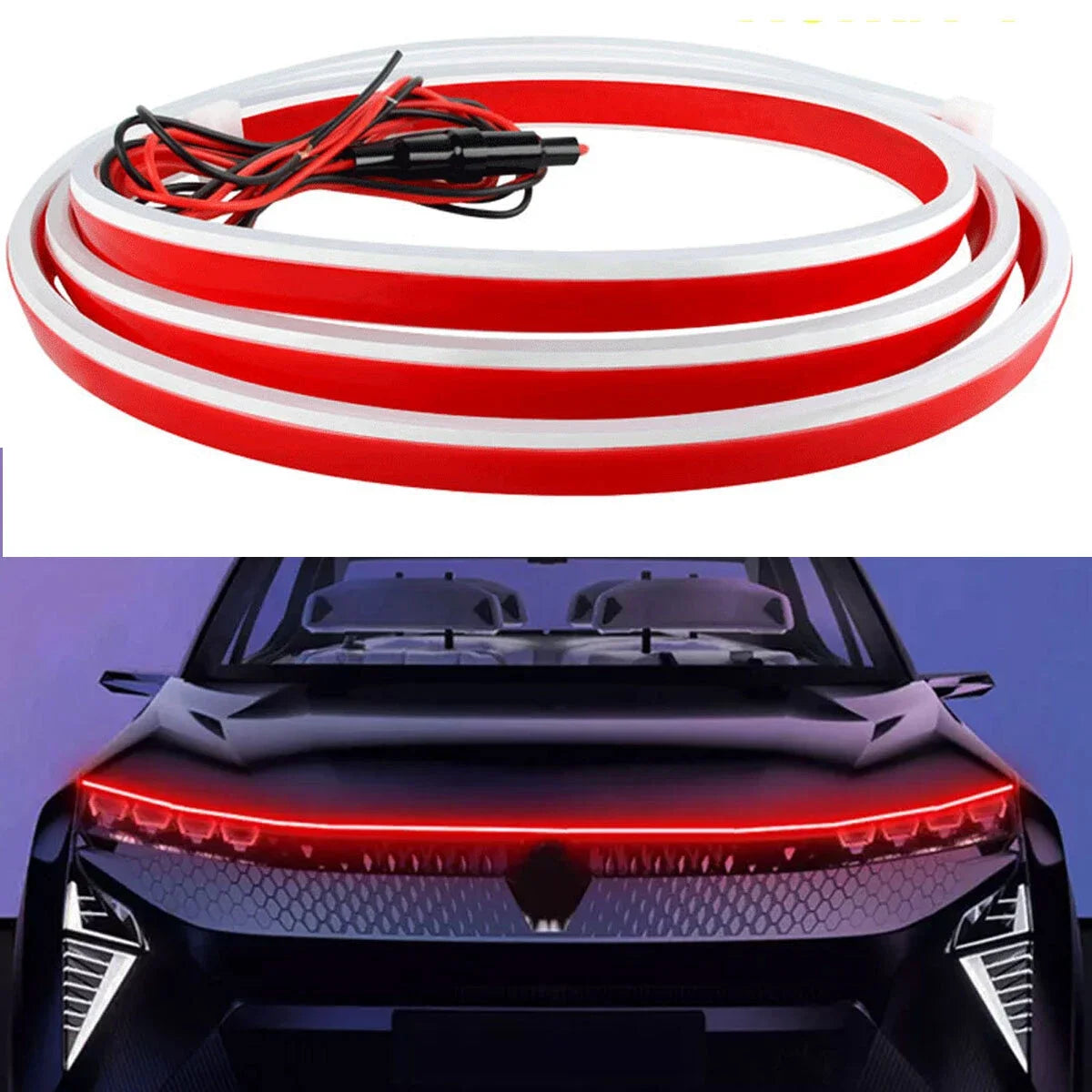 180CM LED Car Hood Lights Strip Engine Hood Light DRL LED Daytime Running Light Strip Flexible Waterproof Car Decor Assecories