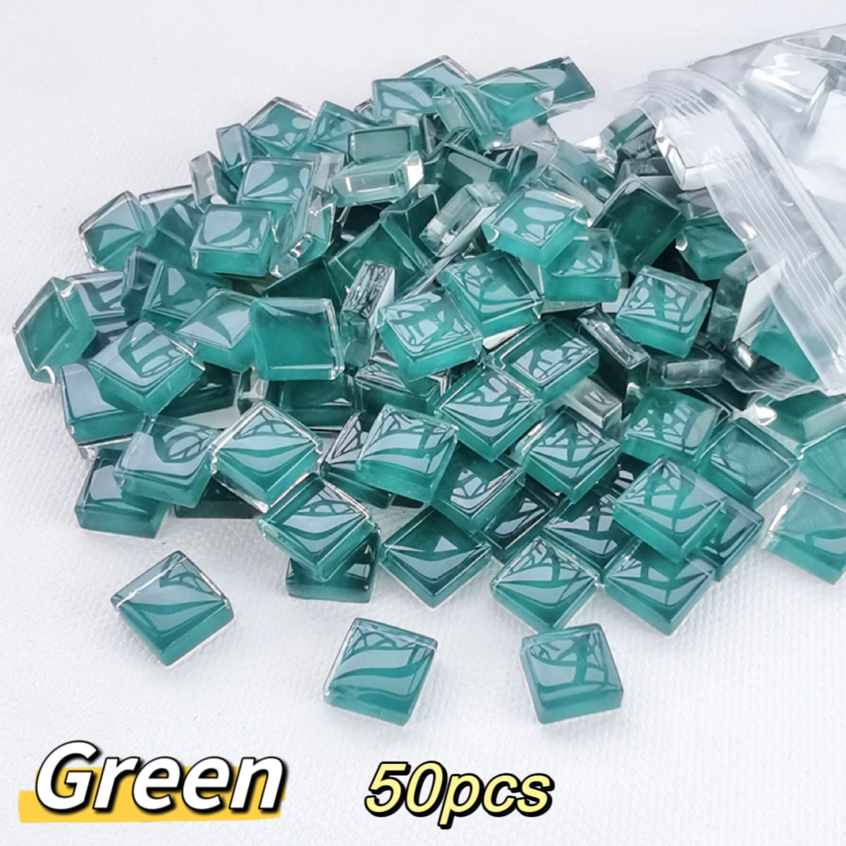 50pcs DIY Ceramic Mosaic Glass Tiles Handmade Mirror Decorative Ceramic Tile Wall Technology Colored Crystal Decorative Material