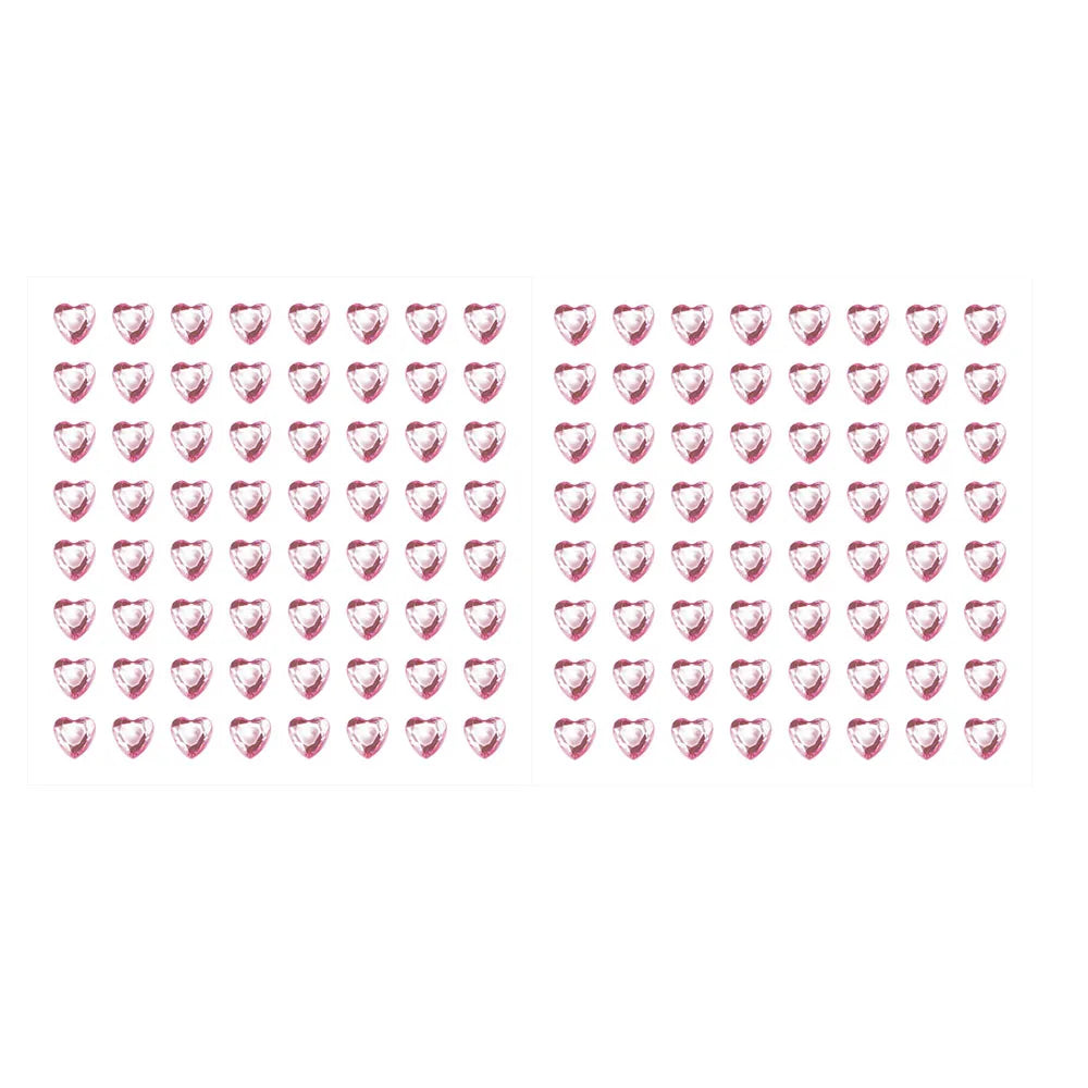 Bling Sparkly 3D Gem Acrylic Earrings Stickers Kids DIY Toys 6MM Self Adhesive Love Heart Rhinestone Crystal Stickers For Girls