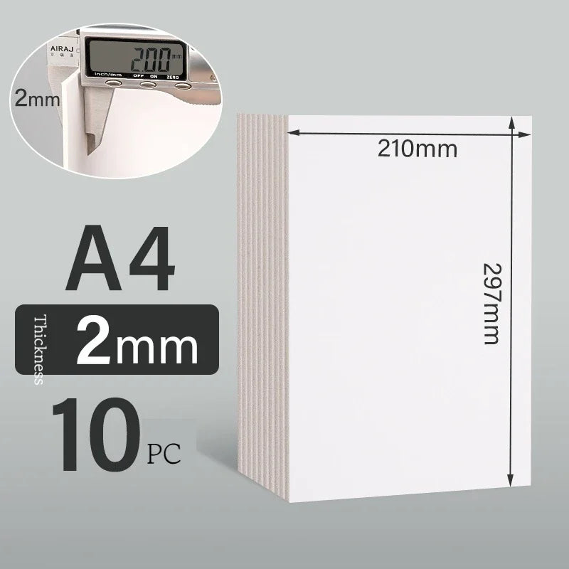A4/A5 White Thicked Kraft Paper Hard Cardboard Diy Handmake Card Making Craft Paper Chipboard Backing Board 1/1.5/2/2.5-3mm