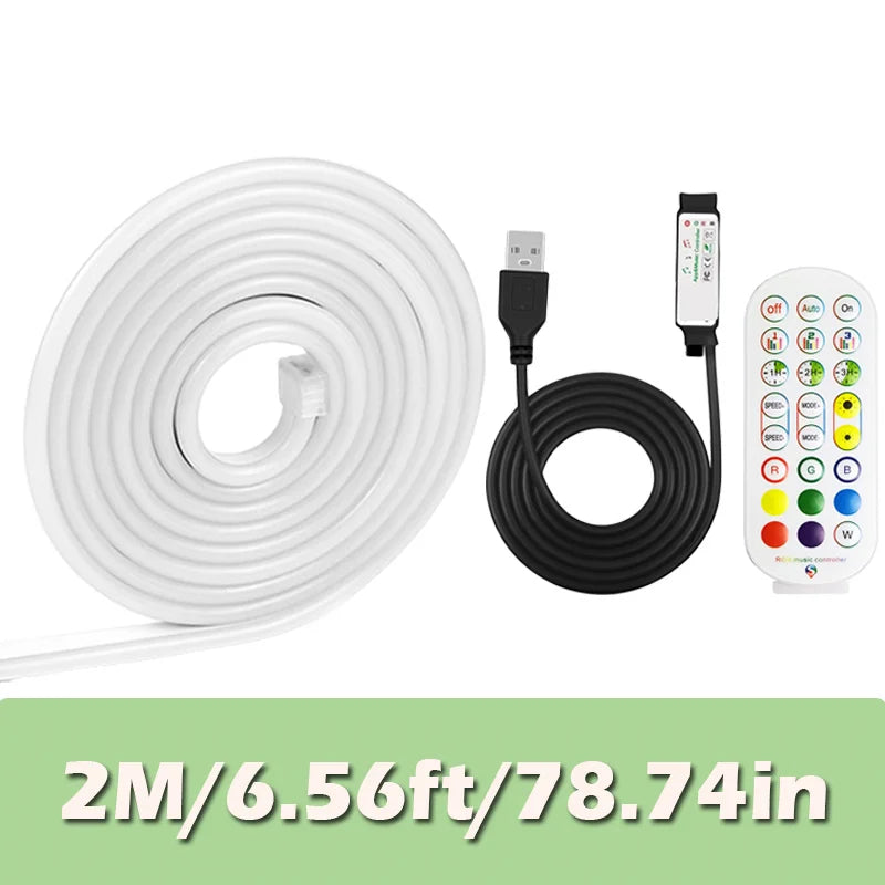 USB Neon Rope Lights,Flexible Led Rope Lights Control with App/Remote,Music Sync Gaming Neon Light Strip for Living Room Bedroom