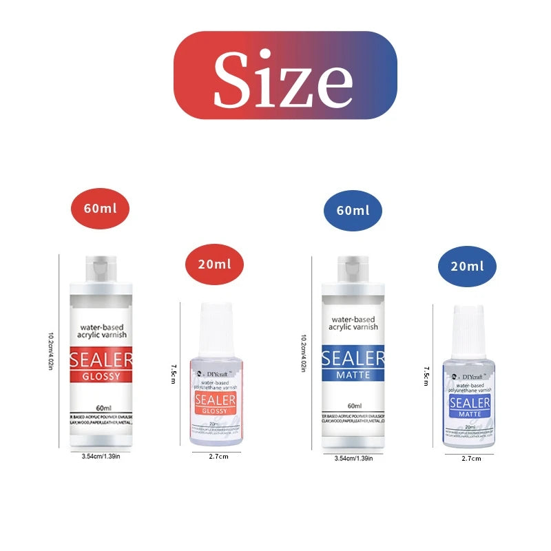 20/60ml Glossy Matte Water-Based Oil Finish Coating For Stone Clay Resin Wood Waterproof Protective Paint Pottery Resin Pigments