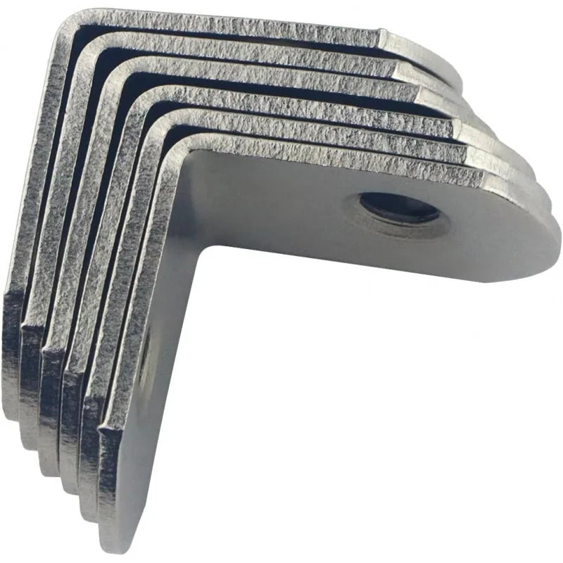 22 Pcs Stainless Steel L  90 Degree Right Angle Connector Braces with 44 Pcs Screws(25x25x16mm)