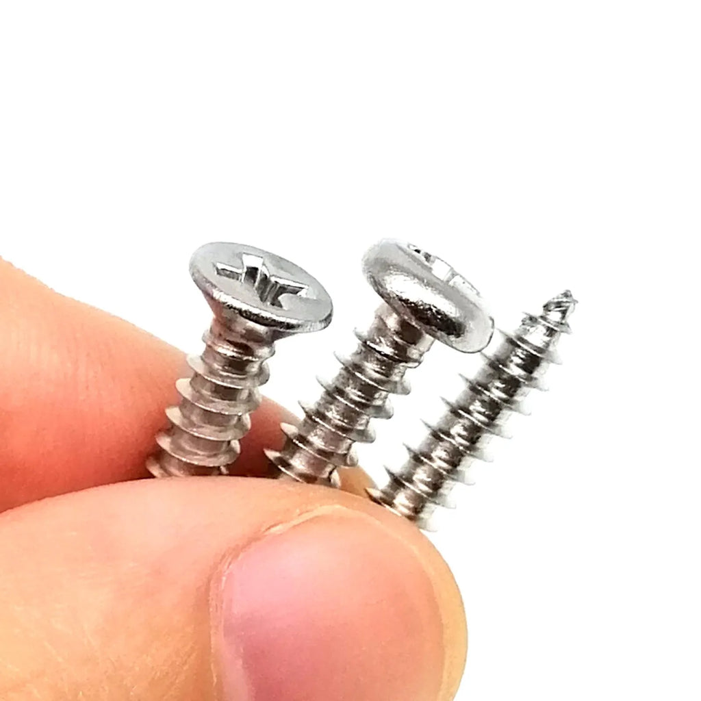 1 Kit Mix Sizes M1.2 M1.4 M1.7 M2 M3 M4 Phillips Flat Countersunk Round Pan Head Wood Self Tapping Screw Set 304 Stainless Steel