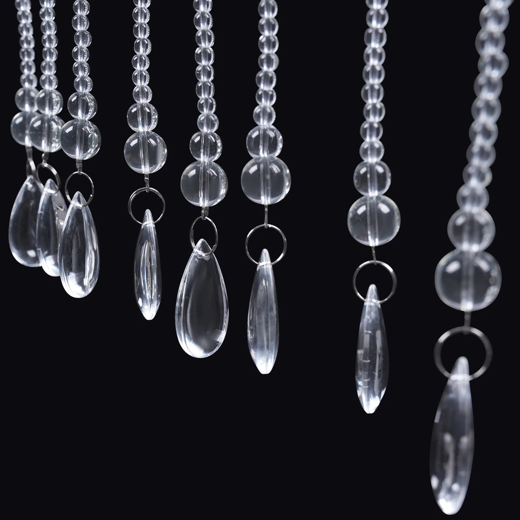 40 Strings Beaded Curtain Arched Crystal Curtain Hanging Door Beads Curtains for Entrances Doorways Bathroom
