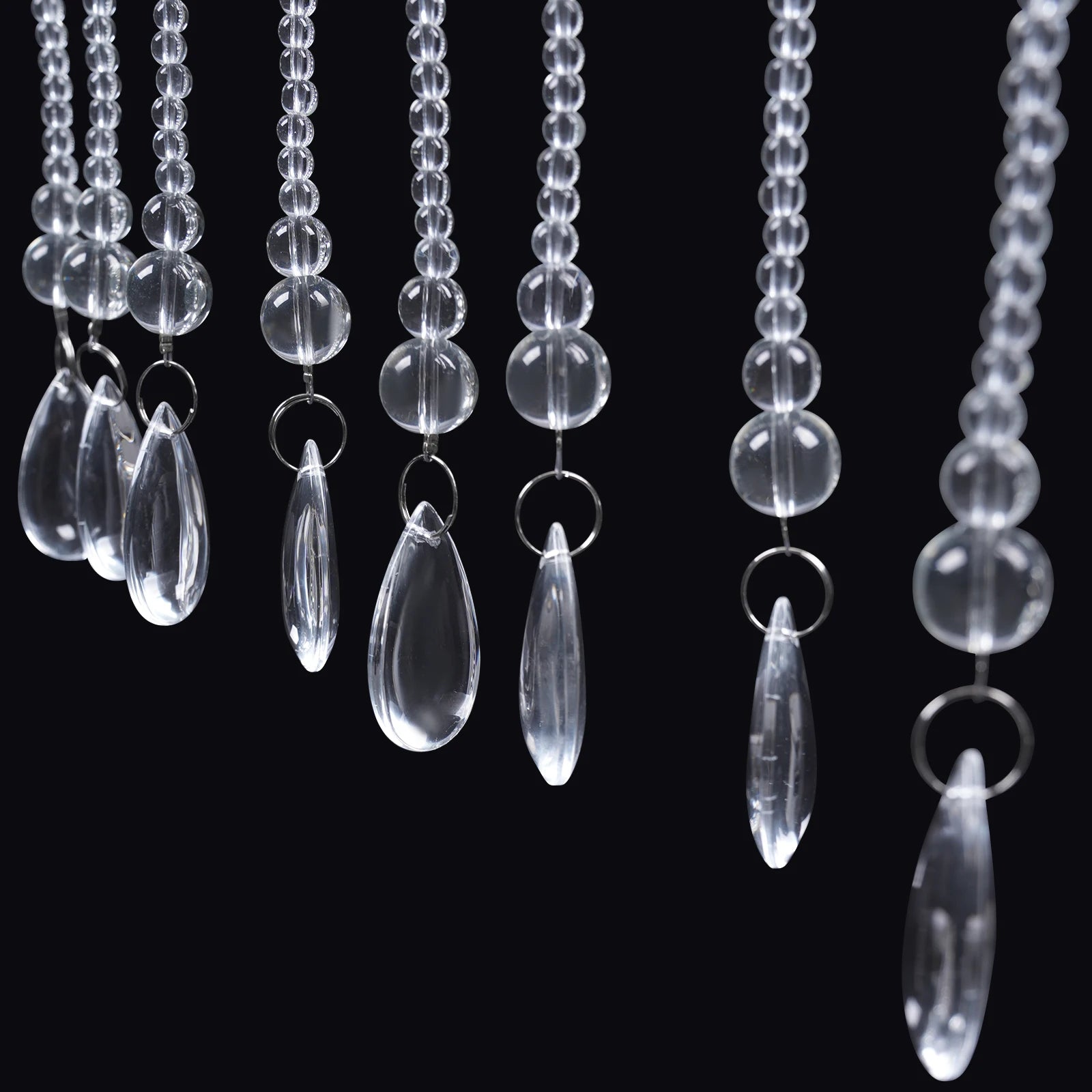 40 Strings Beaded Curtain Arched Crystal Curtain Hanging Door Beads Curtains for Entrances Doorways Bathroom