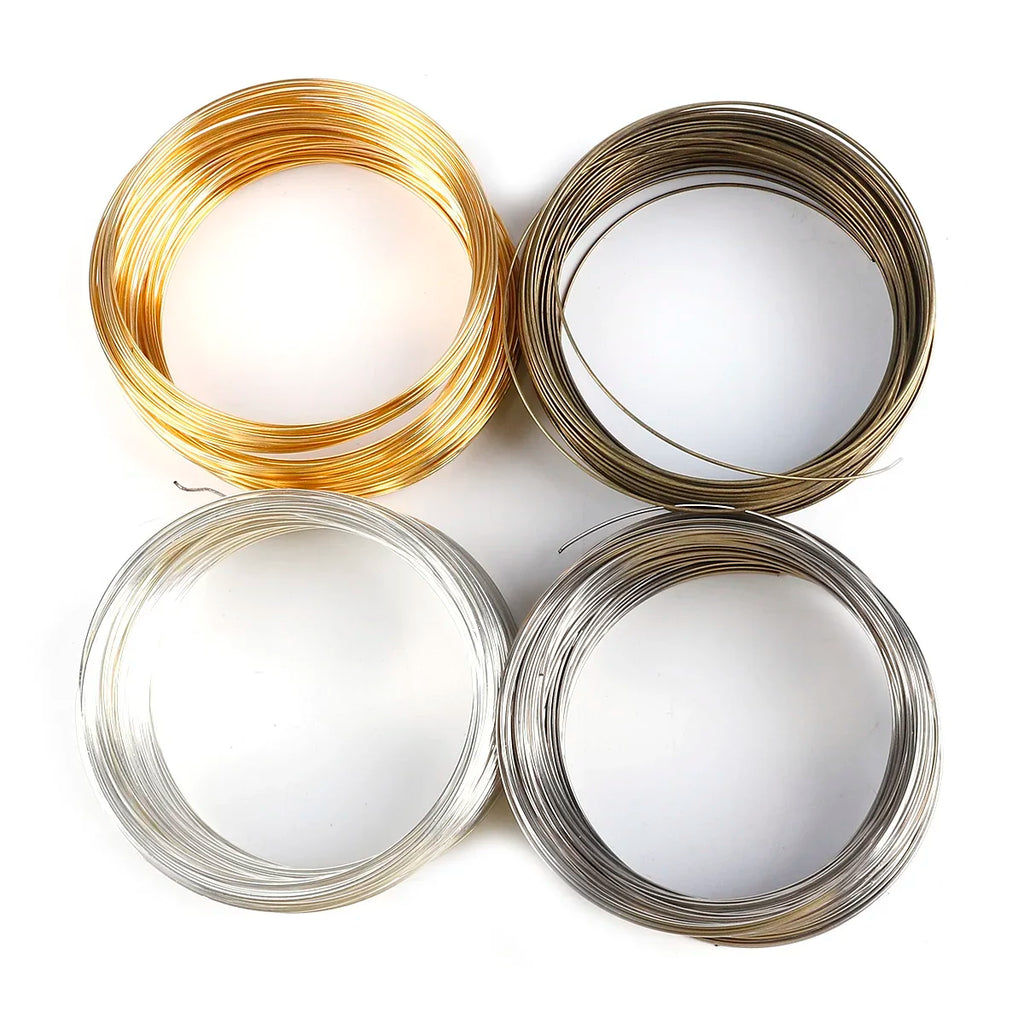 100Loops 0.6mm Memory Wire Bracelet Ring Stainless Steel Coil (Silver/Gold) for DIY Jewelry Making Bead Stringing Craft Supplies