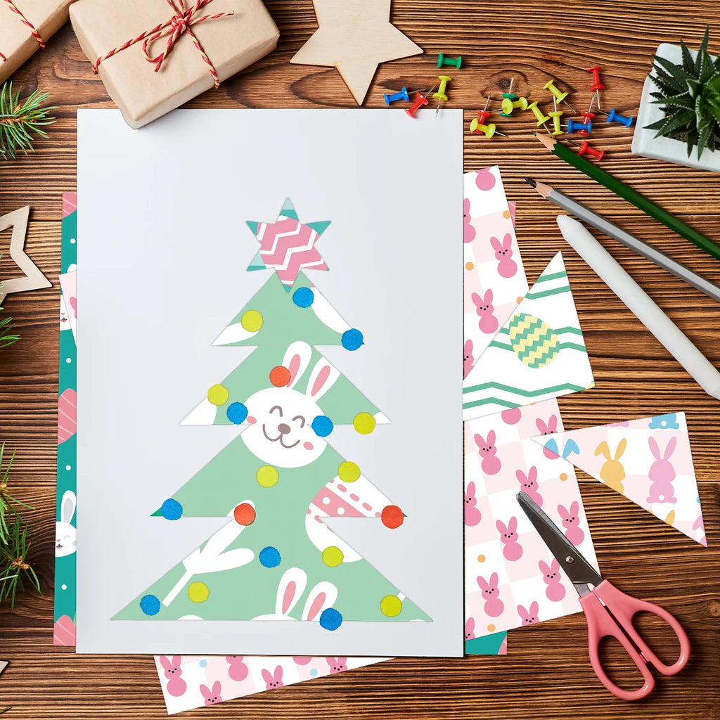 12pcs Easter-Themed Decorative Paper Pad,For Scrapbooking,Junk Journaling,Paper Cutting,Crafting,Holiday Home Decor Decoration