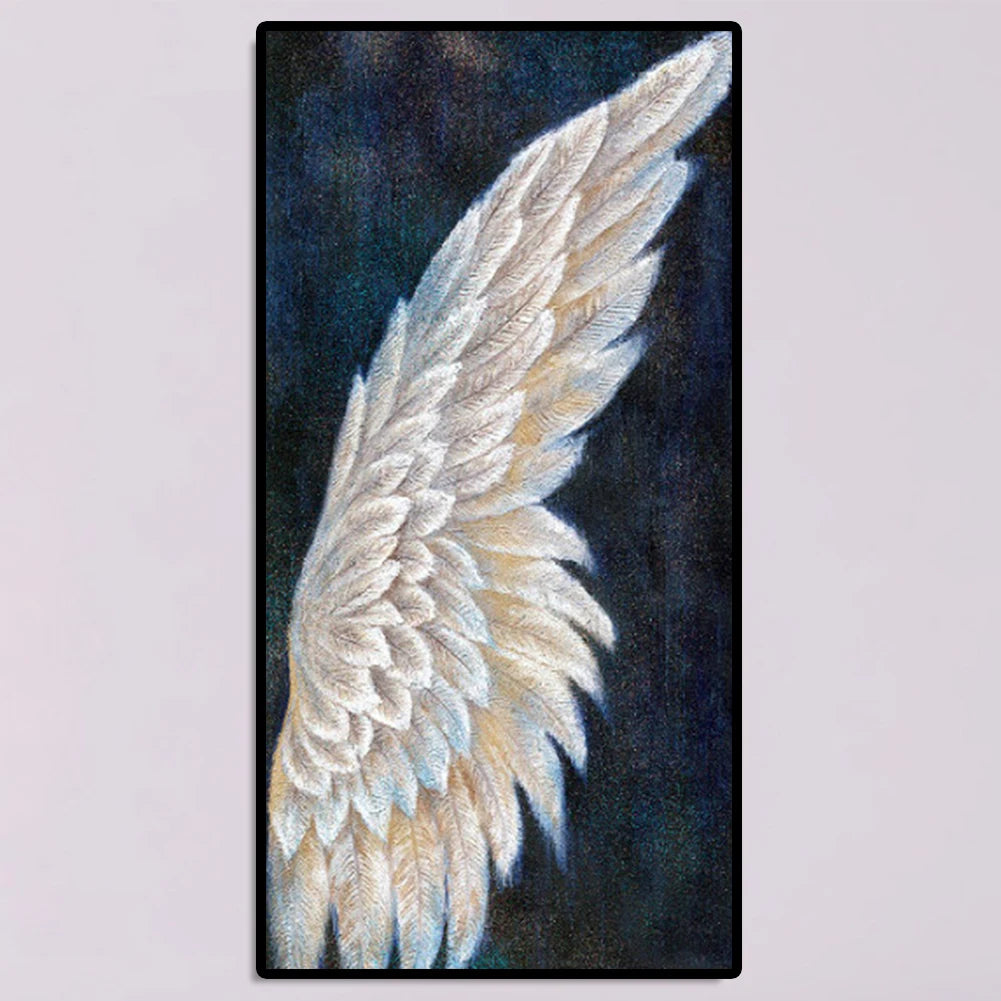DIY Full Square Drill Rhinestone Diamond Painting White Angel Wings Handwork Art
