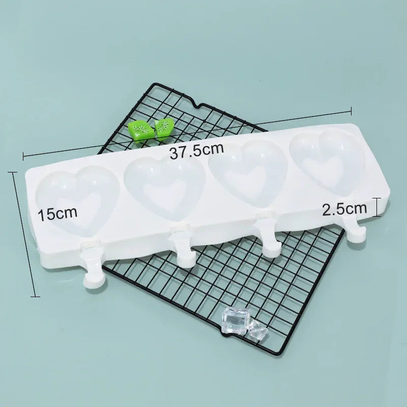 Popsicles Molds with 50pcs Wooden Popsicles Sticks Easy-Release Silicone Ice Pop Molds Making Ice Cream BPA Free Moulds NONE 제빙기