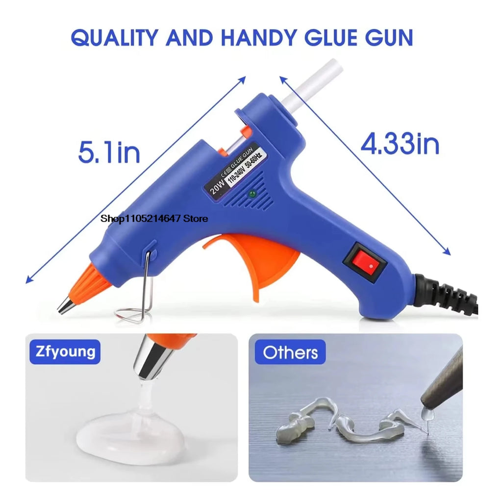 Hot Melt Glue Gun DIY Mini Household Industrial Guns Heat Temperature Thermo EU Electric Repair Tool Use 7mm Glue Sticks 20W