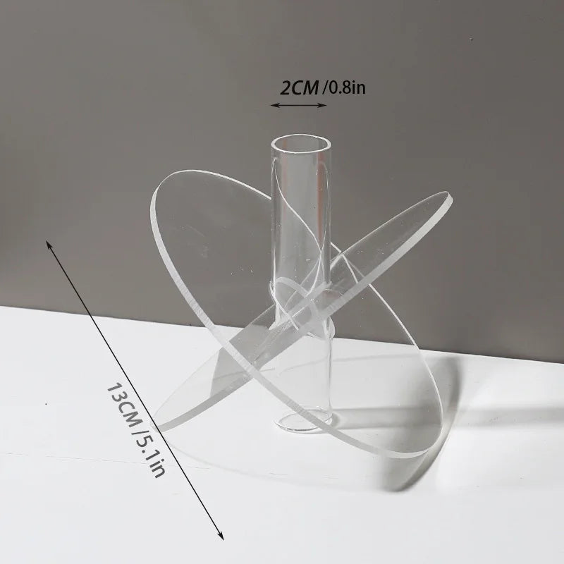 Nordic Colorful Acrylic Vases Desktop Ornaments Art Flower Arrangement Hydroponic Vase Container Living Room Home Decoration