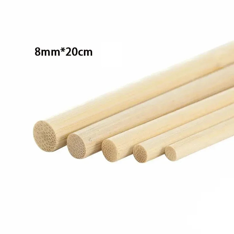 10-60pcs Small Bamboo Stick Diameter 4mm/6mm/7mm/8mm/Length 20/30cm DIY Handmade Building Model Materials Wood