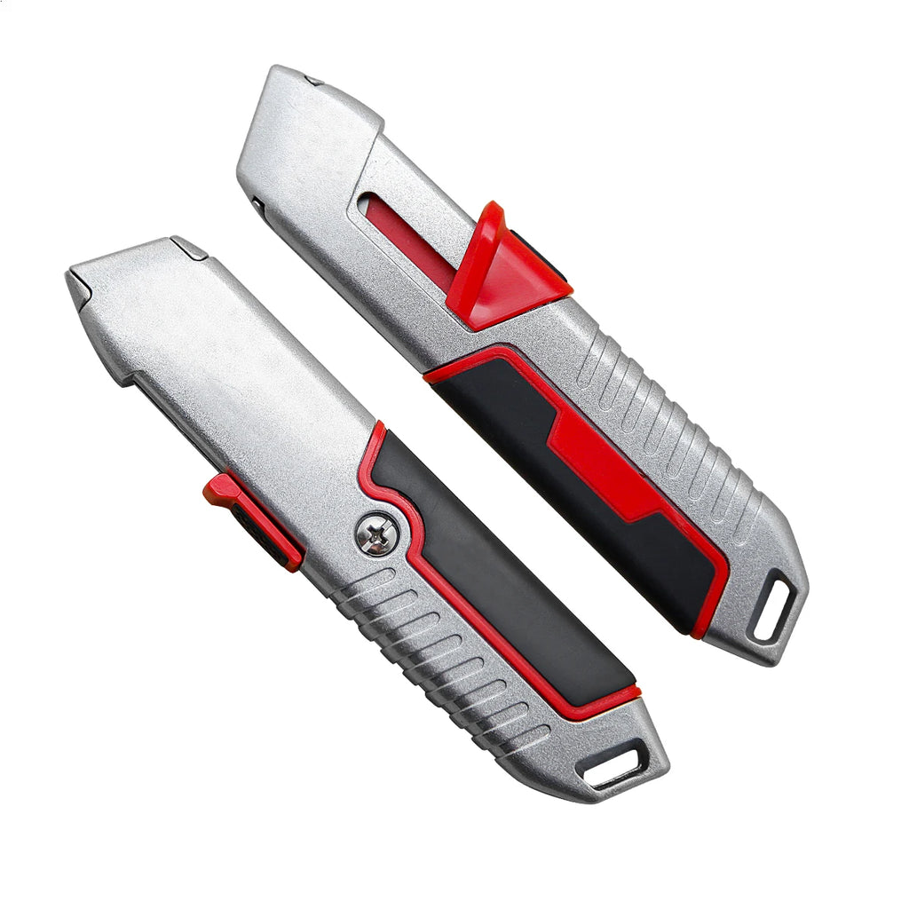 Safety Blade Knife Utility Knife Auto Rebound Box Opener Wallpaper Rubber Cutting Cutter Metal Alloy Roofing Knives Pocket Knife