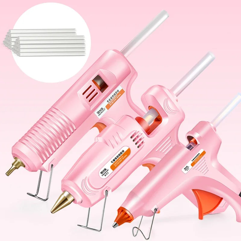 70W Hot Melt Glue Gun with 2/5/10/20 Pcs 7mm Premium Glue Sticks Industrial Guns Heat Temperature Thermo Electric Repair Tool