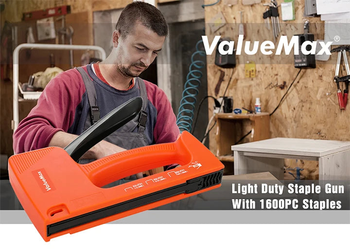 ValueMax Light Duty Staple Gun Manual Stapler Hand Tool Nail Gun Household Tool with 1600PC Staples