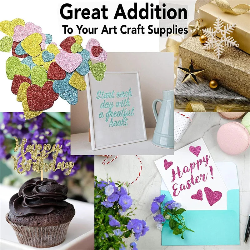 Glitter Cardstock Paper, Sparkly, Shinny Craft Paper, DIY Party, Graduation Decor, 10 Sheets